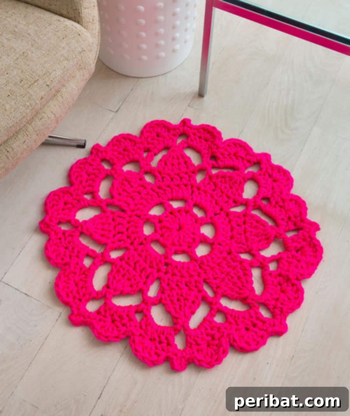 Creative Coziness: 38 Crochet Rug Ideas 26 Bold and Beautiful Accent Rug
