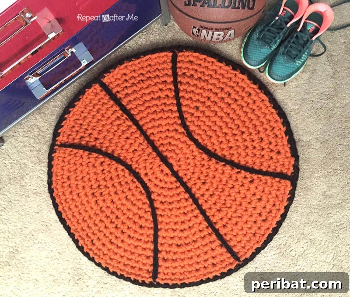 Creative Coziness: 38 Crochet Rug Ideas 27 Crochet Basketball Rug