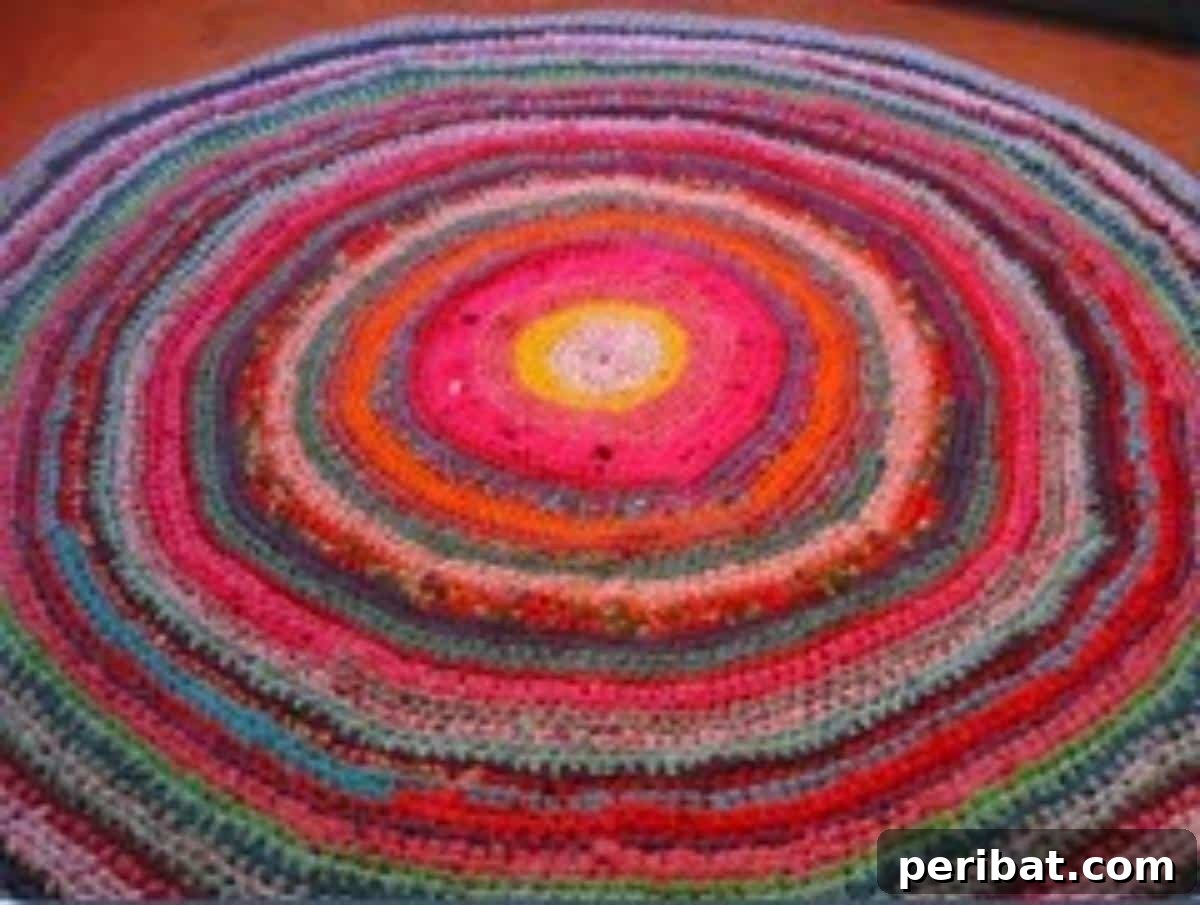 Creative Coziness: 38 Crochet Rug Ideas 35 Circular Crochet Rag Rug