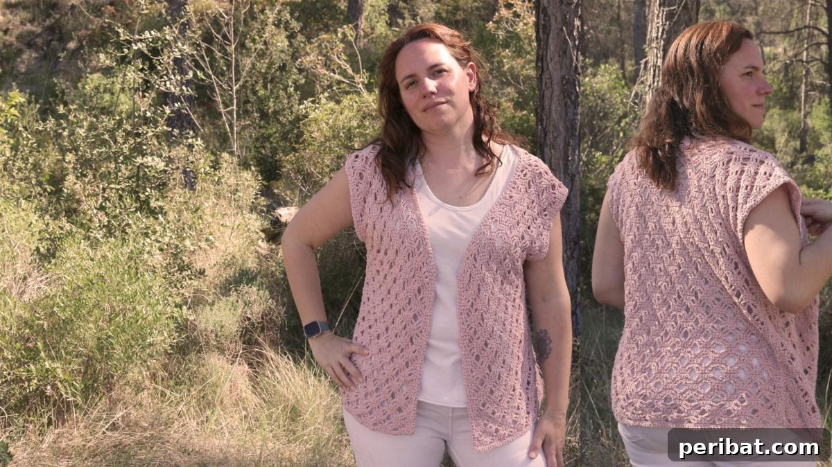 40 Chic Crochet Vest Designs 14 Spider Stitch Vest - A unique and intriguing crochet vest pattern featuring a distinctive spider stitch design, perfect for crafty individuals.