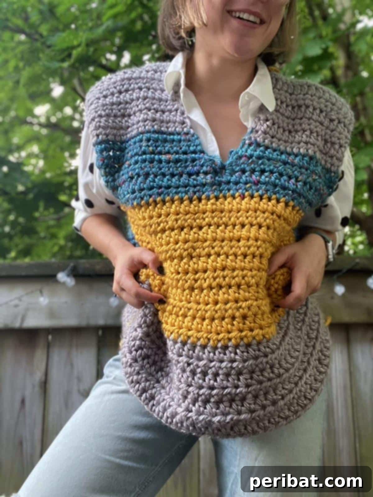 40 Chic Crochet Vest Designs 29 Chunky Sweater Vest - A super cozy and stylish free crochet pattern from Carroway Crochet, perfect for colder weather with its bulky design.