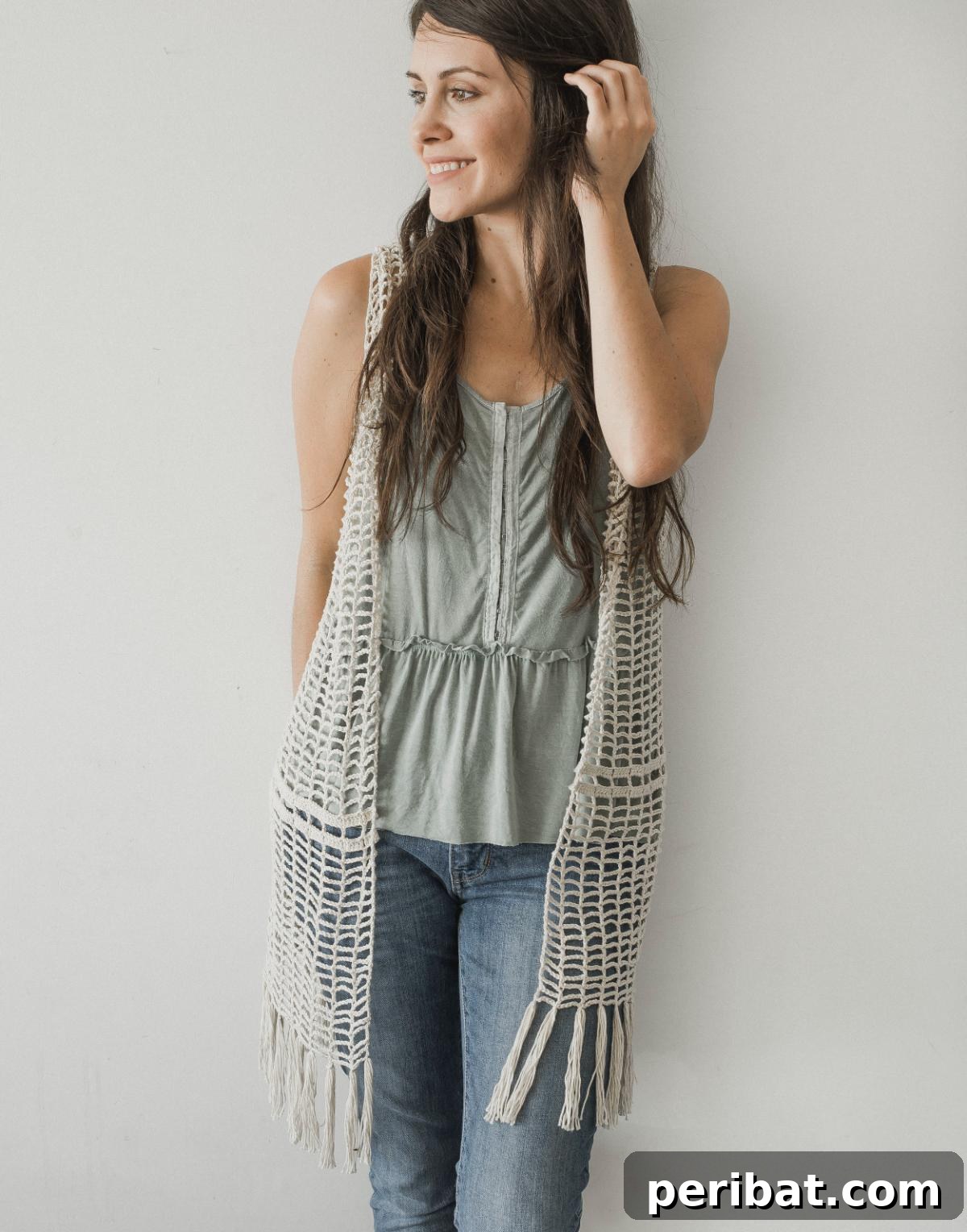 40 Chic Crochet Vest Designs 31 Daydreamer Crochet Vest - A whimsical pattern that reflects a daydreamer's spirit, offering a fun and unique way to express personality.
