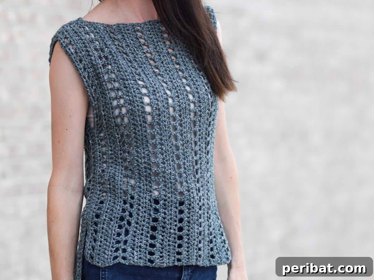 “Vintage” Easy Crochet Sleeveless Top
