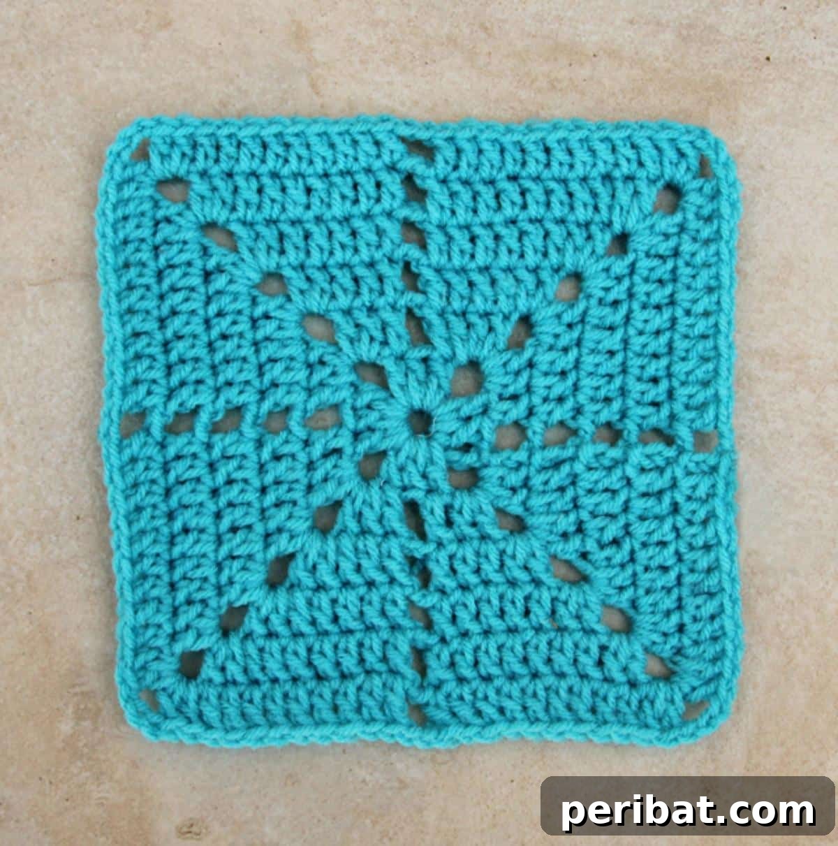 Simple Filet Crochet Starburst Square