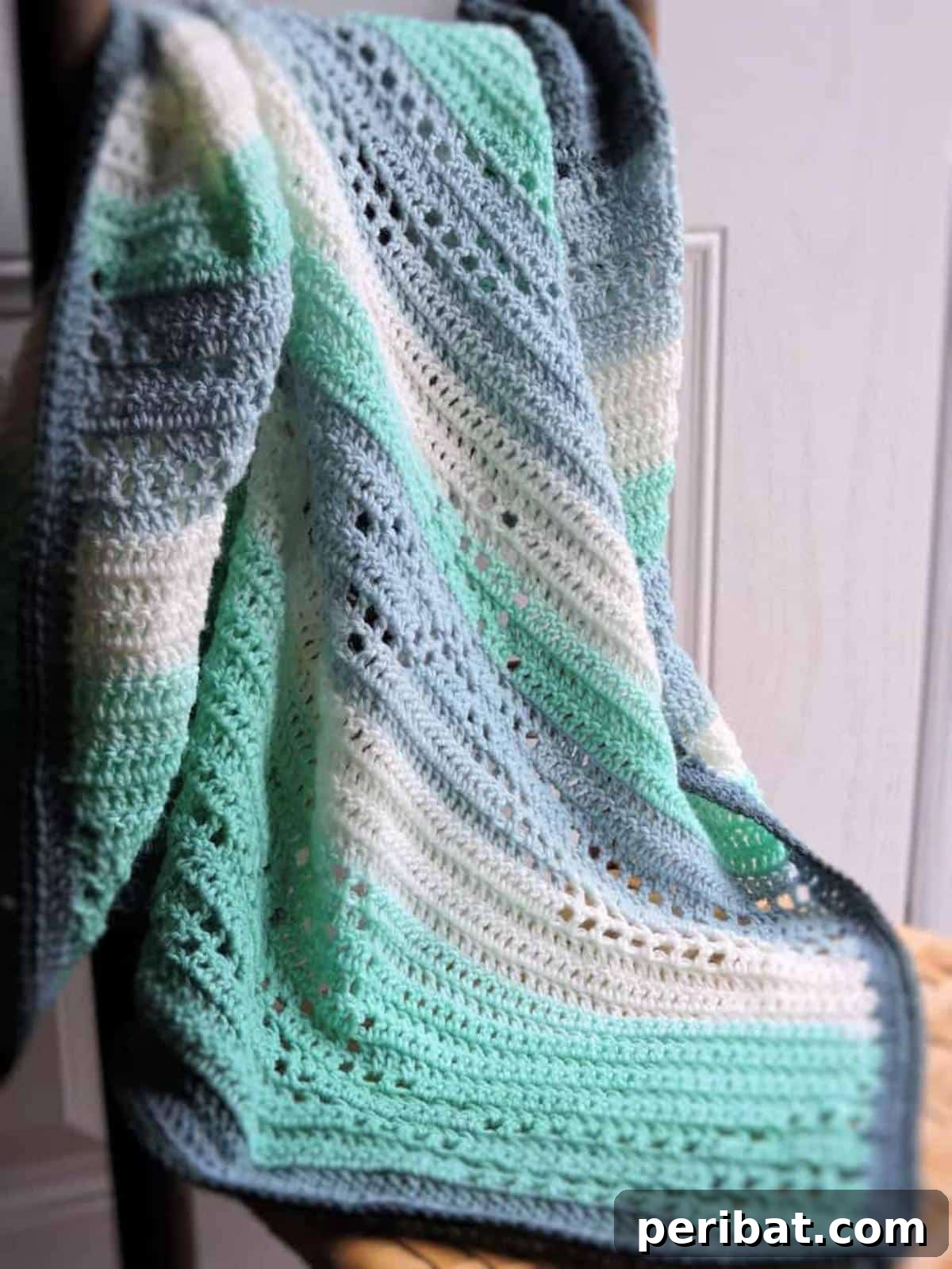 Easy Filet Ribbons Baby Blanket