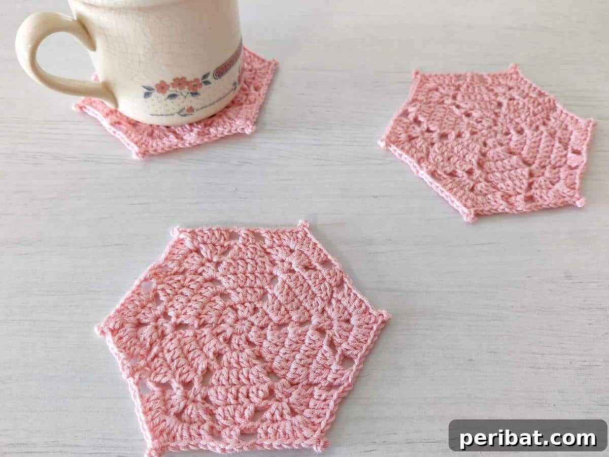 Crochet Hexagon Coasters
