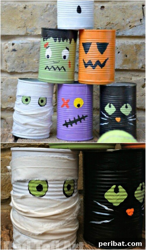 Tin Can Treasures: Transforming Recycled Metal into Stunning Home Decor 30 Halloween themed tin can bowling game for kids