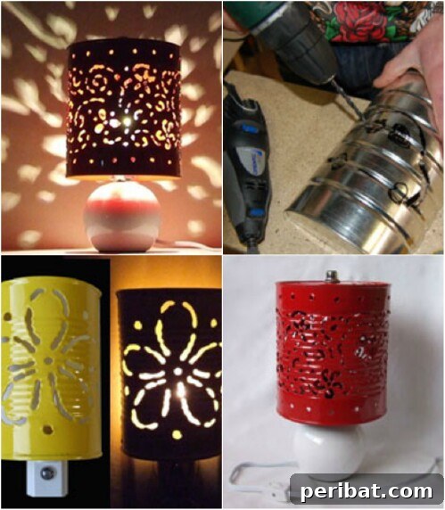 Tin Can Treasures: Transforming Recycled Metal into Stunning Home Decor 39 Ornately designed hanging tin can lanterns with intricate geometric patterns
