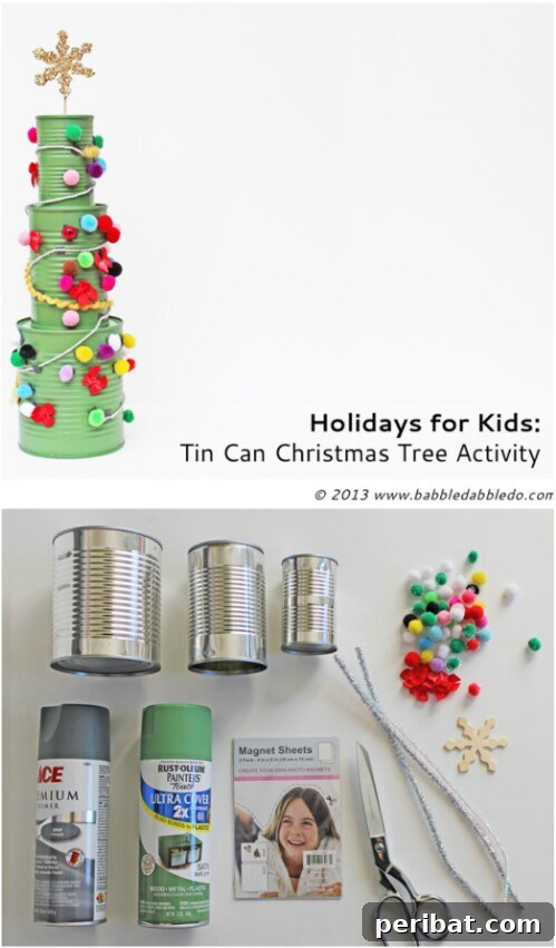 Tin Can Treasures: Transforming Recycled Metal into Stunning Home Decor 46 Eco-friendly Christmas tree made from stacked green tin cans