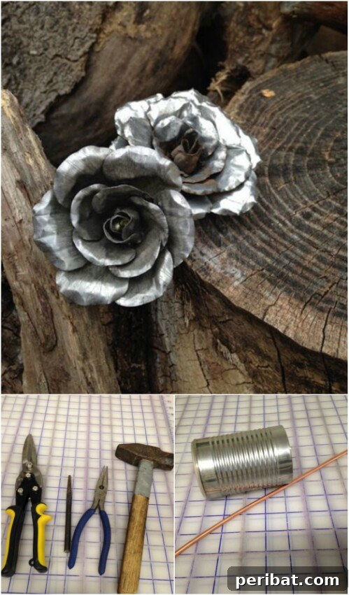 Tin Can Treasures: Transforming Recycled Metal into Stunning Home Decor 7 Intricately crafted roses made from tin cans