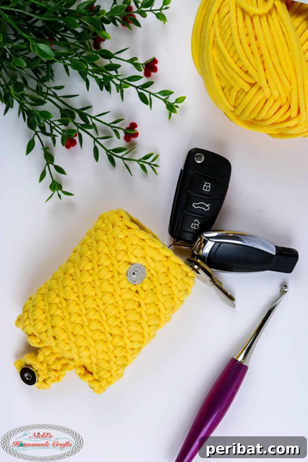 38 Adorable Crochet Keychain Patterns 15 Easy Cozy Keychain in a braided design.