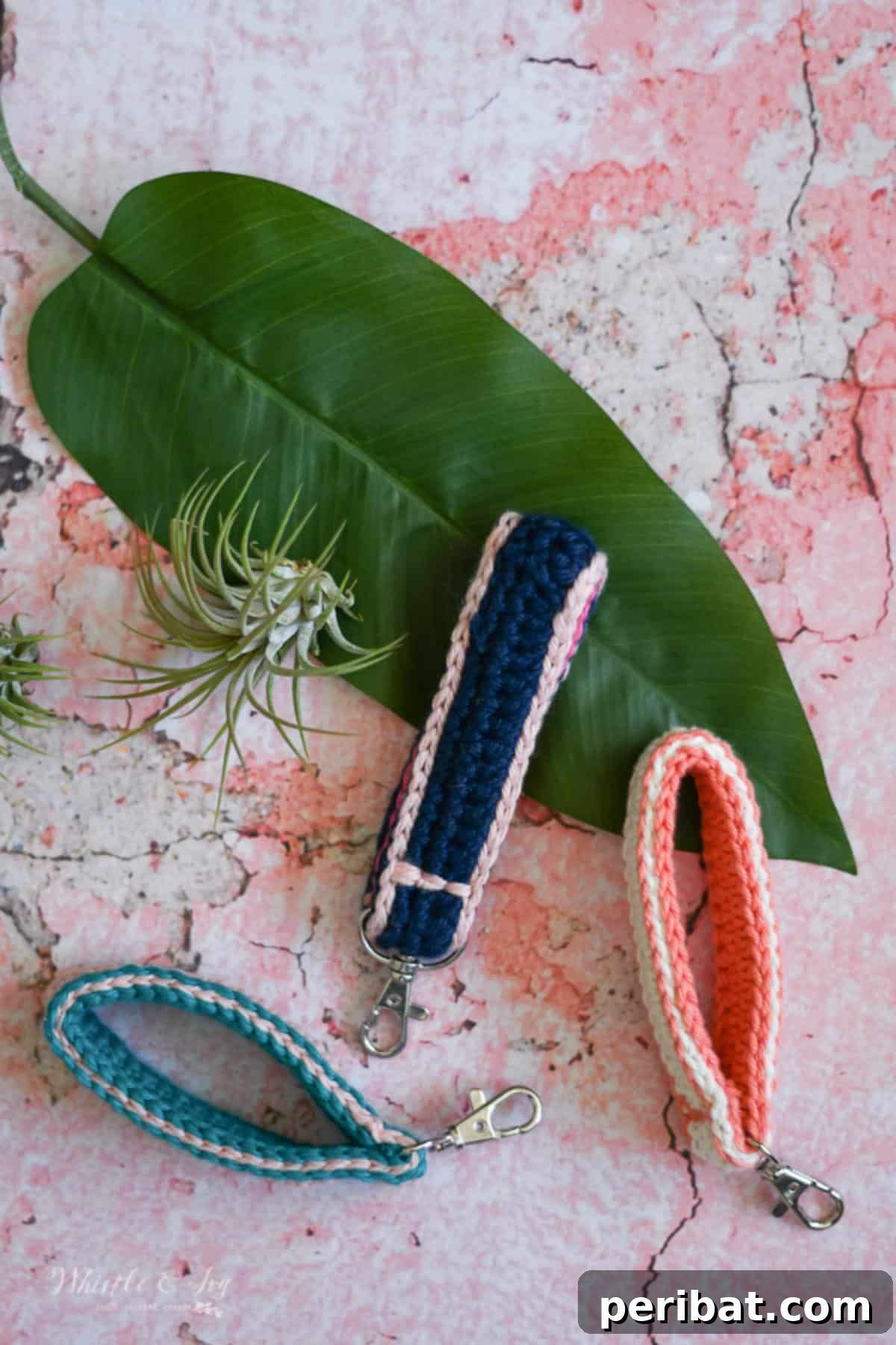 38 Adorable Crochet Keychain Patterns 16 Crochet Key Fobs in contrasting colors.