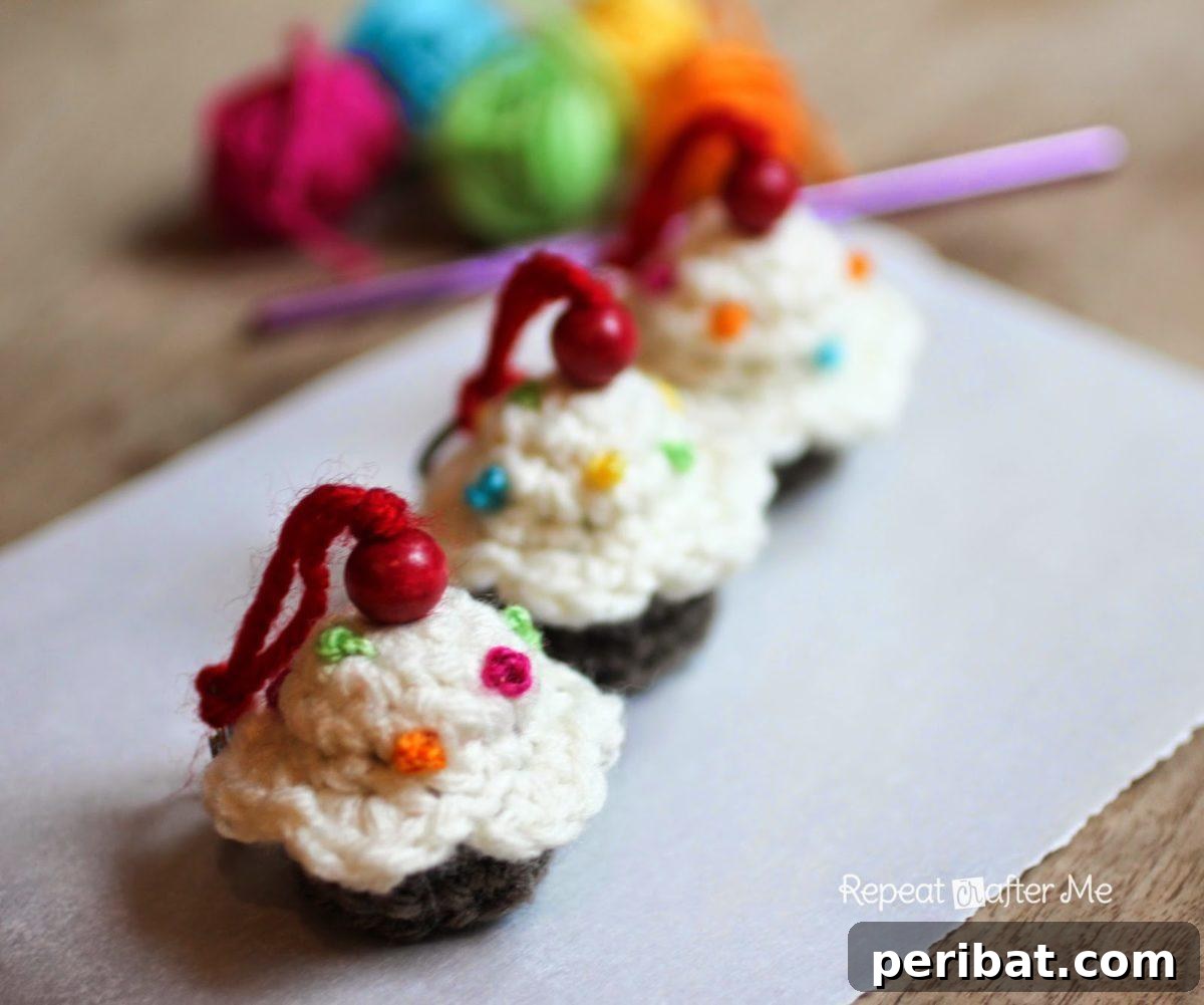 38 Adorable Crochet Keychain Patterns 19 Crochet Cupcake Keychains with different