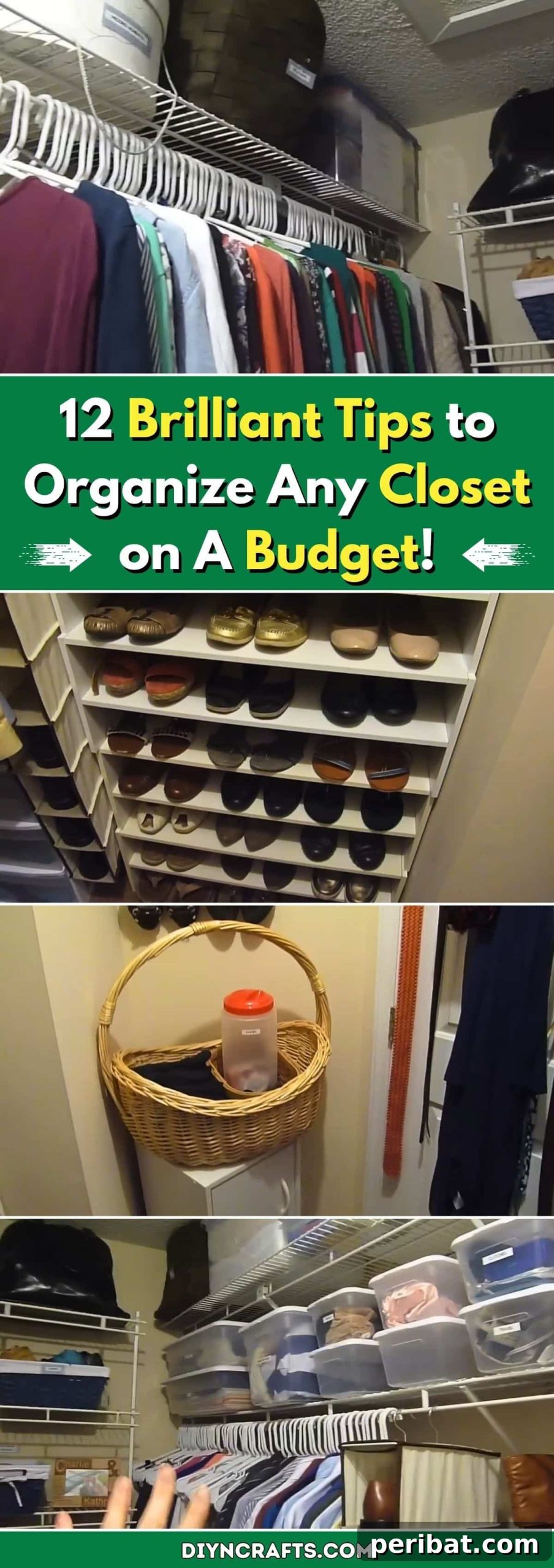 Organized closet interior showcasing budget-friendly storage solutions, ideal for inspiration