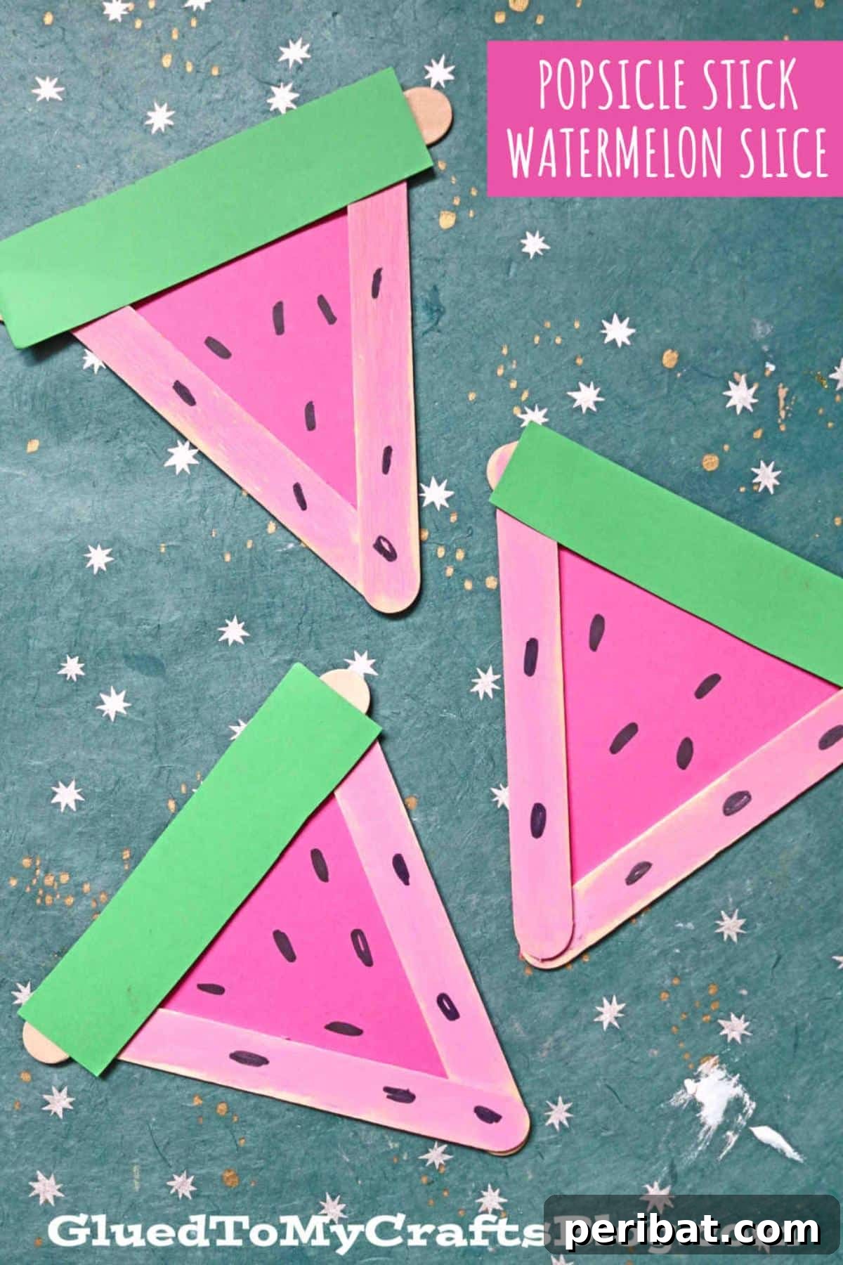 39 Juicy Watermelon Craft Ideas 24 Adorable popsicle stick watermelon slices craft, a creative way to recycle and decorate for summer.