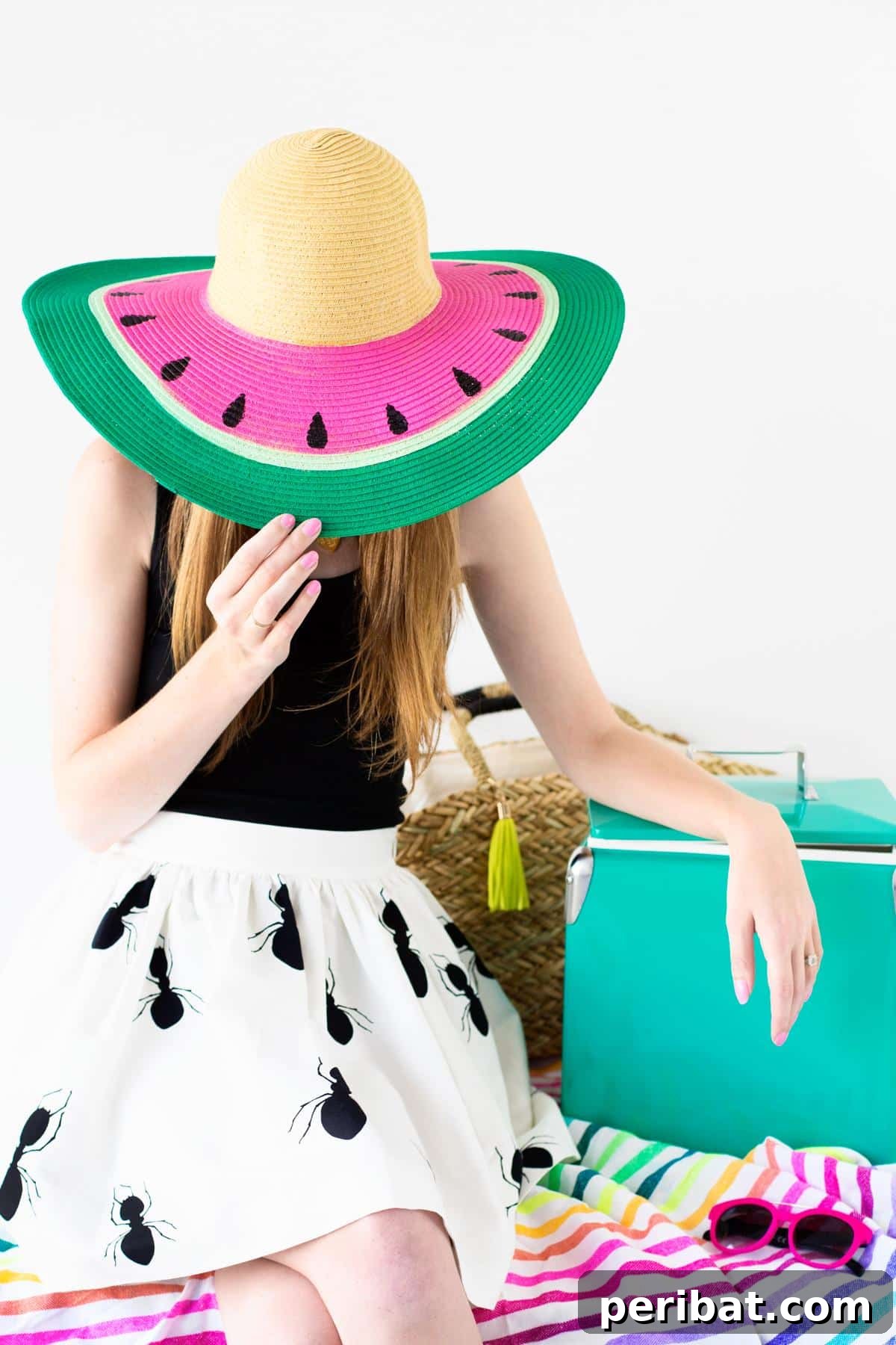 39 Juicy Watermelon Craft Ideas 30 Stylish DIY watermelon floppy hat, featuring a vibrant design perfect for sun protection and summer fashion.