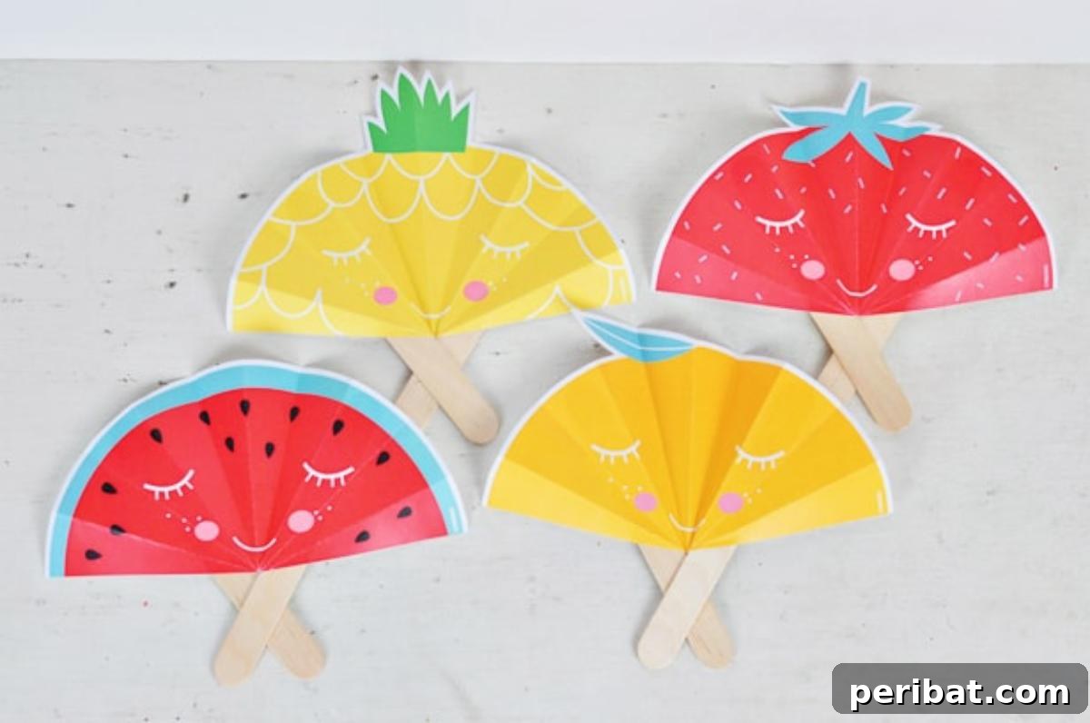 39 Juicy Watermelon Craft Ideas 35 Cheerful summer fruit paper fans with free printable designs, including watermelon, perfect for staying cool.