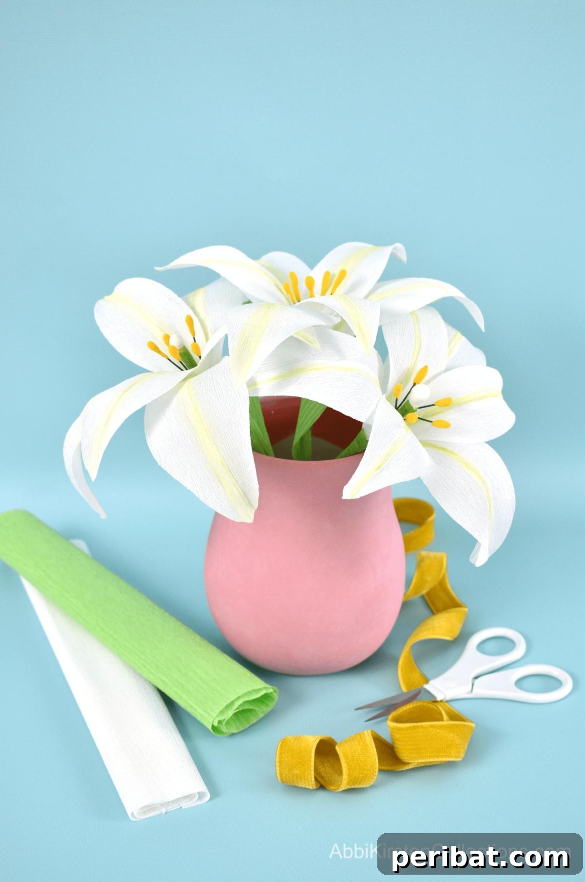 Master the Art of Crepe Paper Flowers: 25 DIY Projects 14 Exquisite Crepe Paper Lily Flowers, made with small paper flower craft templates.