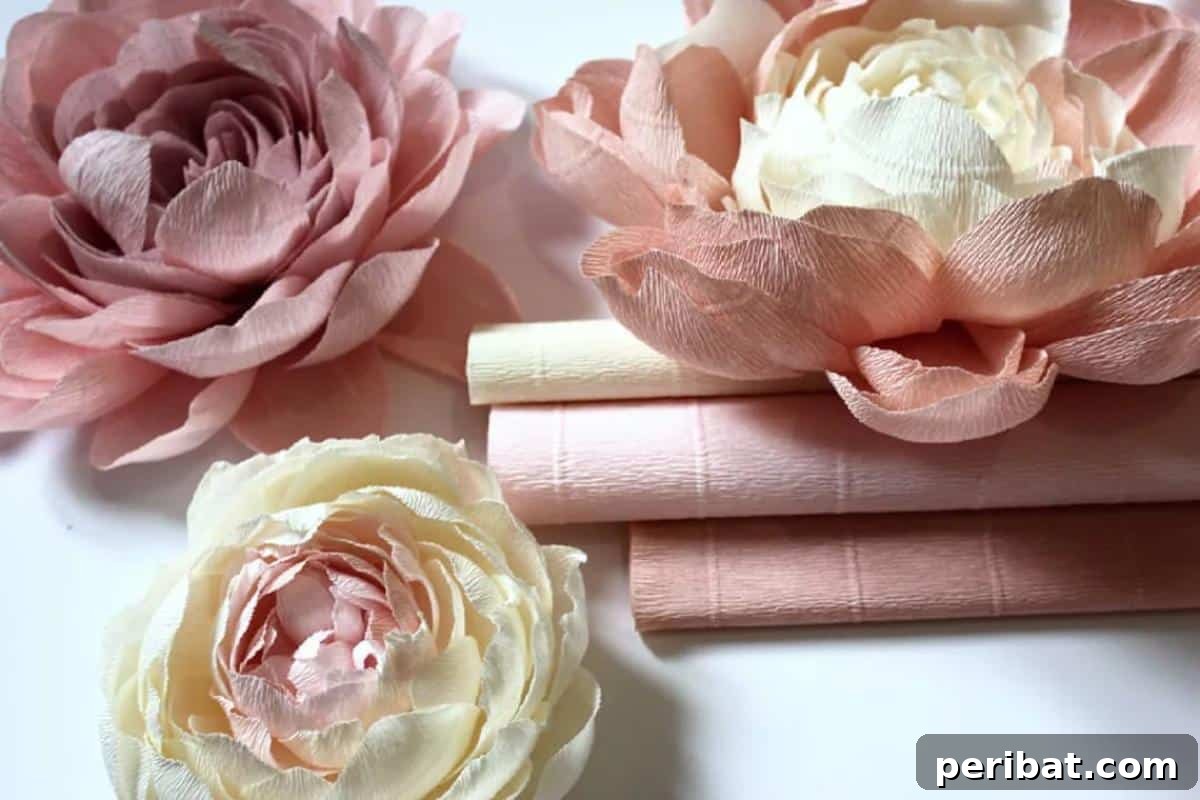 Master the Art of Crepe Paper Flowers: 25 DIY Projects 23 Exquisite Italian Crepe Paper Flowers, crafted from high-quality paper rolls for flawless results.