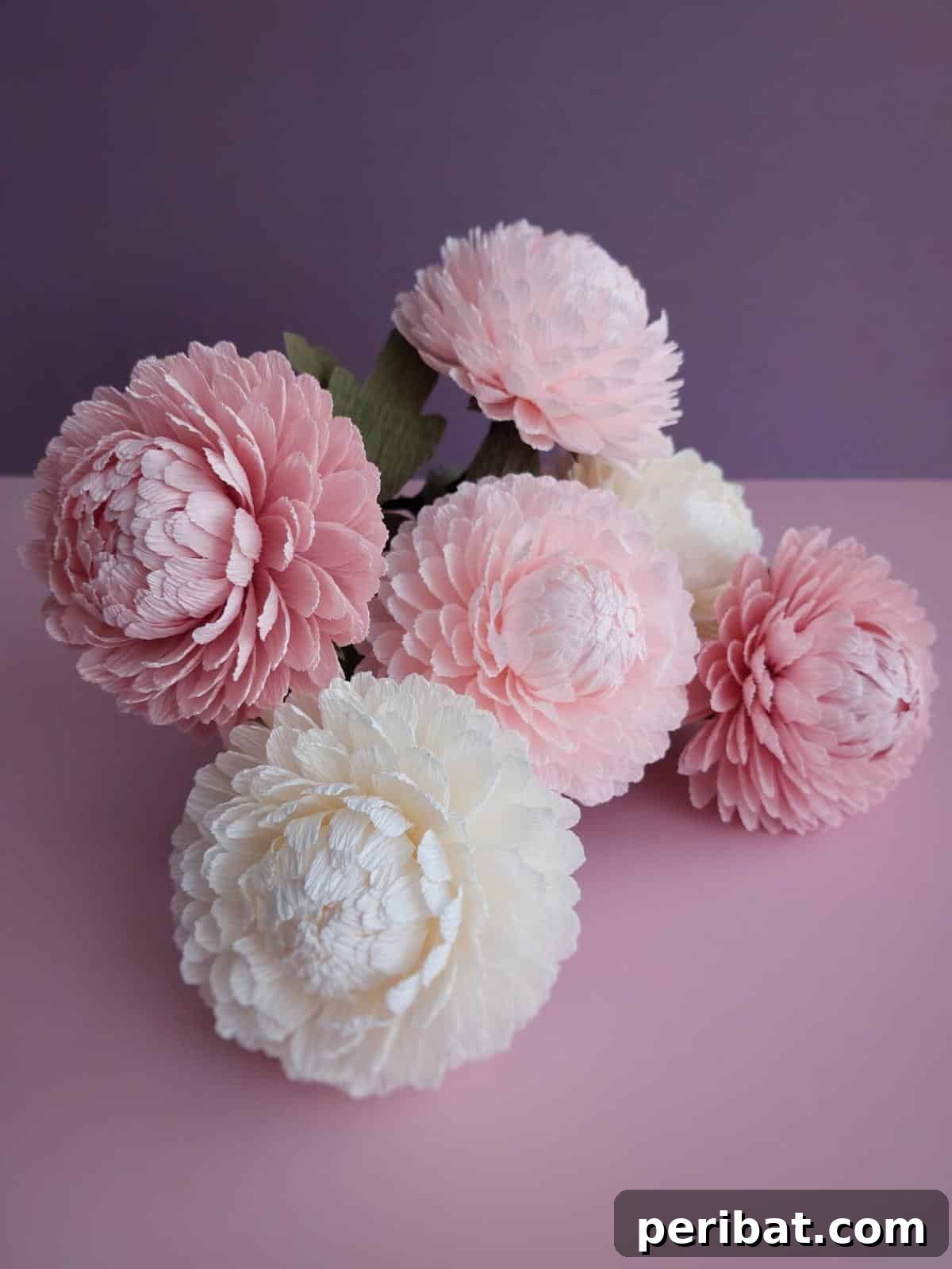 Master the Art of Crepe Paper Flowers: 25 DIY Projects 26 Elegant Crepe Paper Chrysanthemums, with lifelike petals, crafted through a detailed tutorial.
