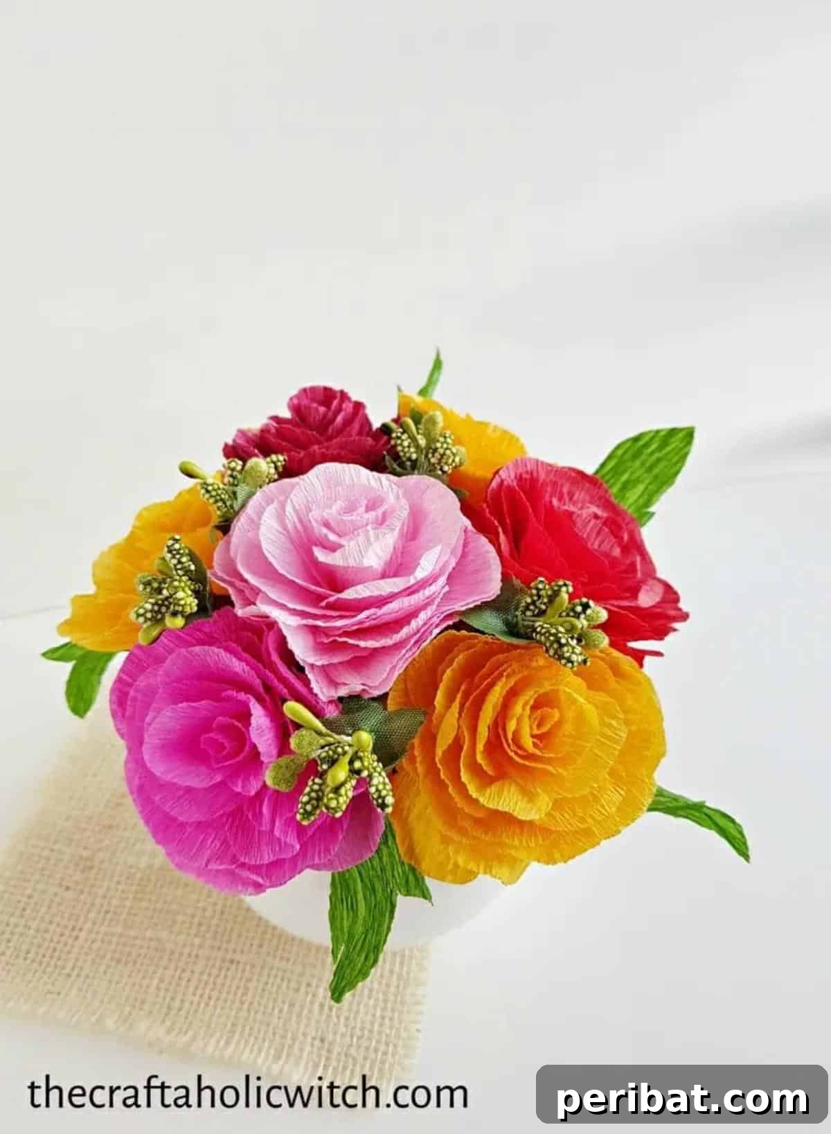 Master the Art of Crepe Paper Flowers: 25 DIY Projects 7 DIY crepe roses, a charming and timeless crepe paper flower centerpiece.