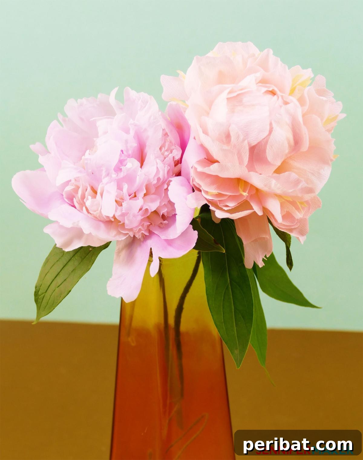 Master the Art of Crepe Paper Flowers: 25 DIY Projects 8 Incredibly realistic Crepe Paper Peony Flowers, a symbol of luck and romance.