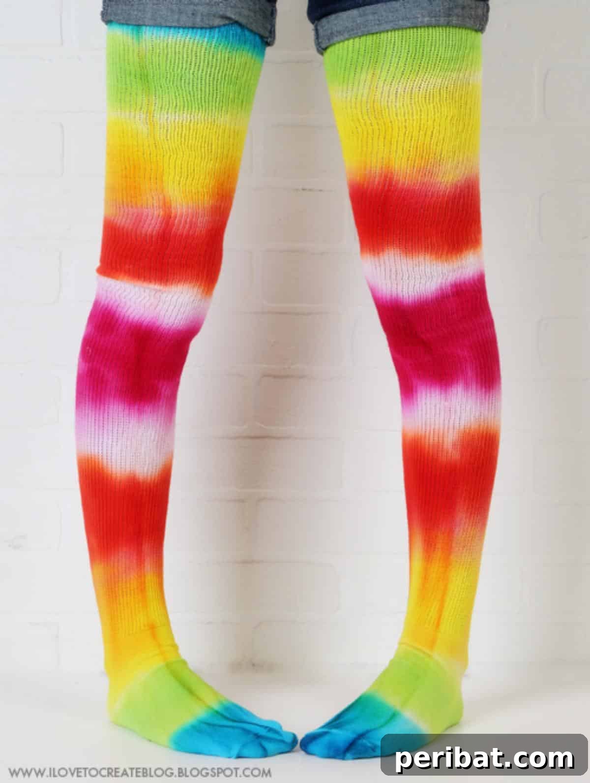 40 Brilliant Rainbow Craft Projects 32 A pair of vibrant, custom-made tie-dye rainbow socks