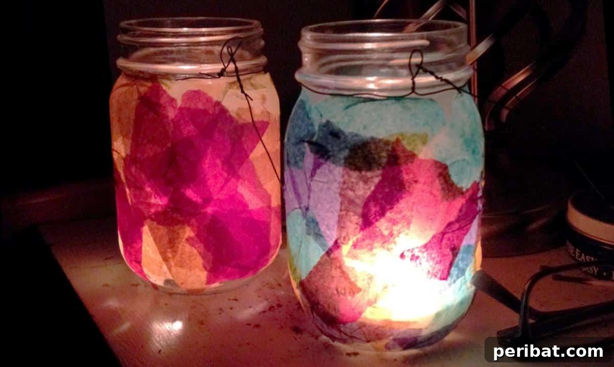 Mason Jar Magic: 20 DIY Tissue Paper Lanterns 13 Easy DIY tissue paper lanterns, a perfect craft for kids that requires minimal supervision and materials.