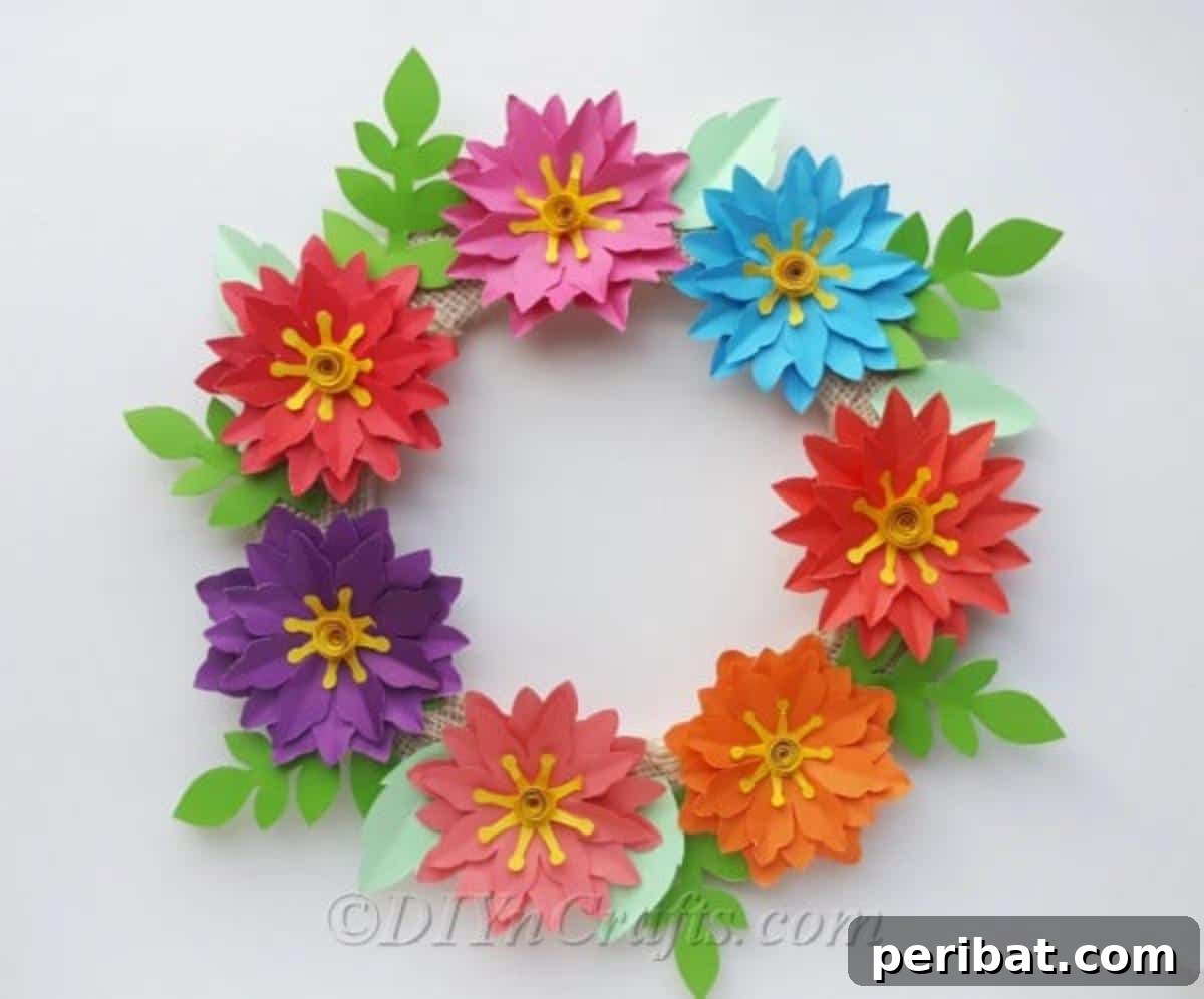 Easy Paper Flower Wreath