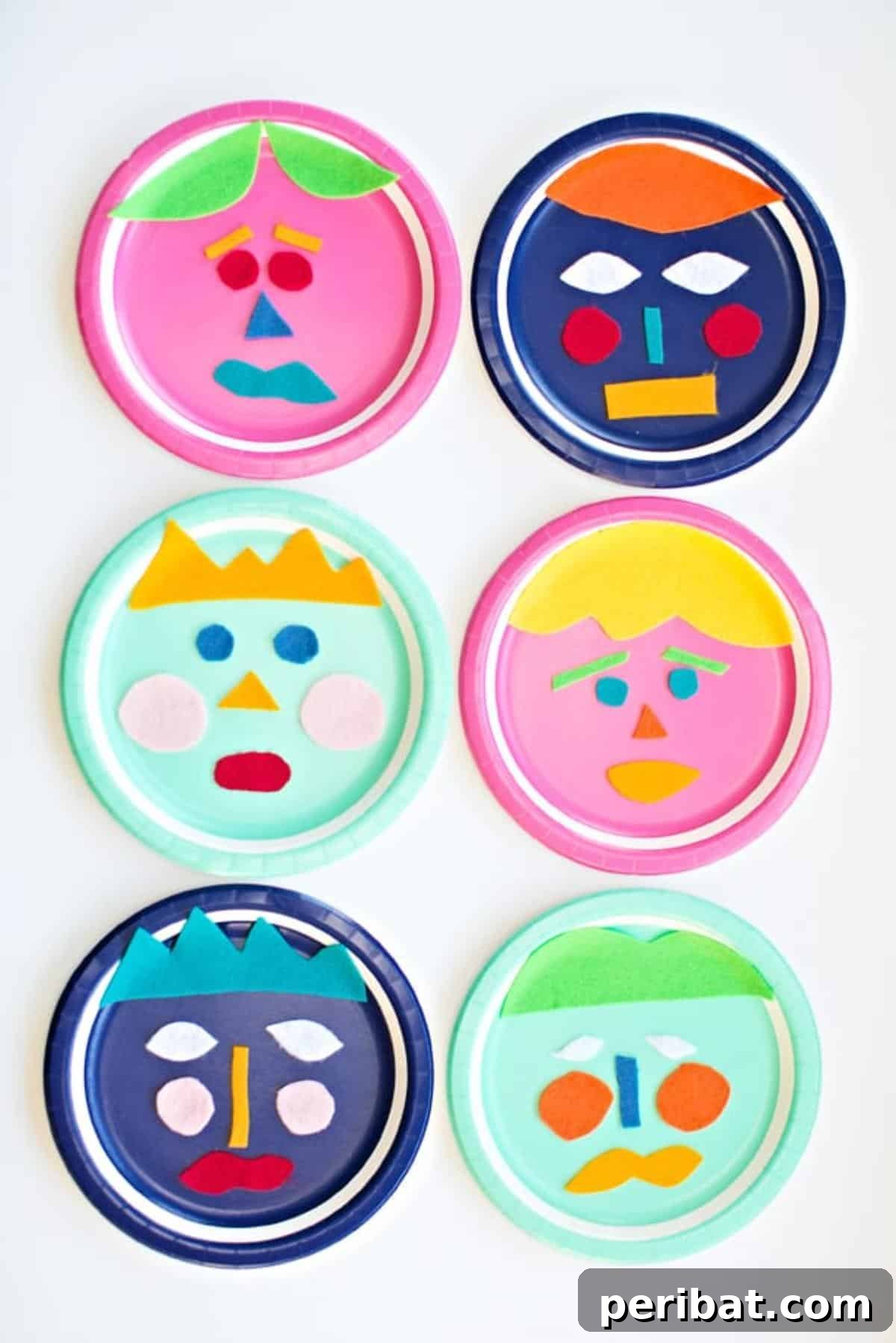 Mix and Match Felt Paper Plate Faces