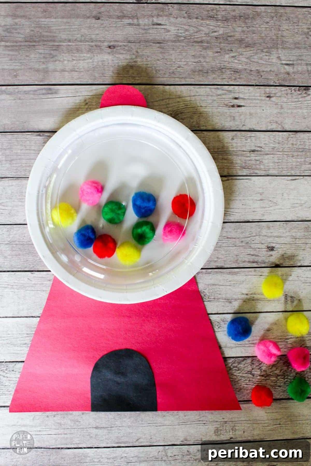 Paper Plate Gumball Machine Kids Craft
