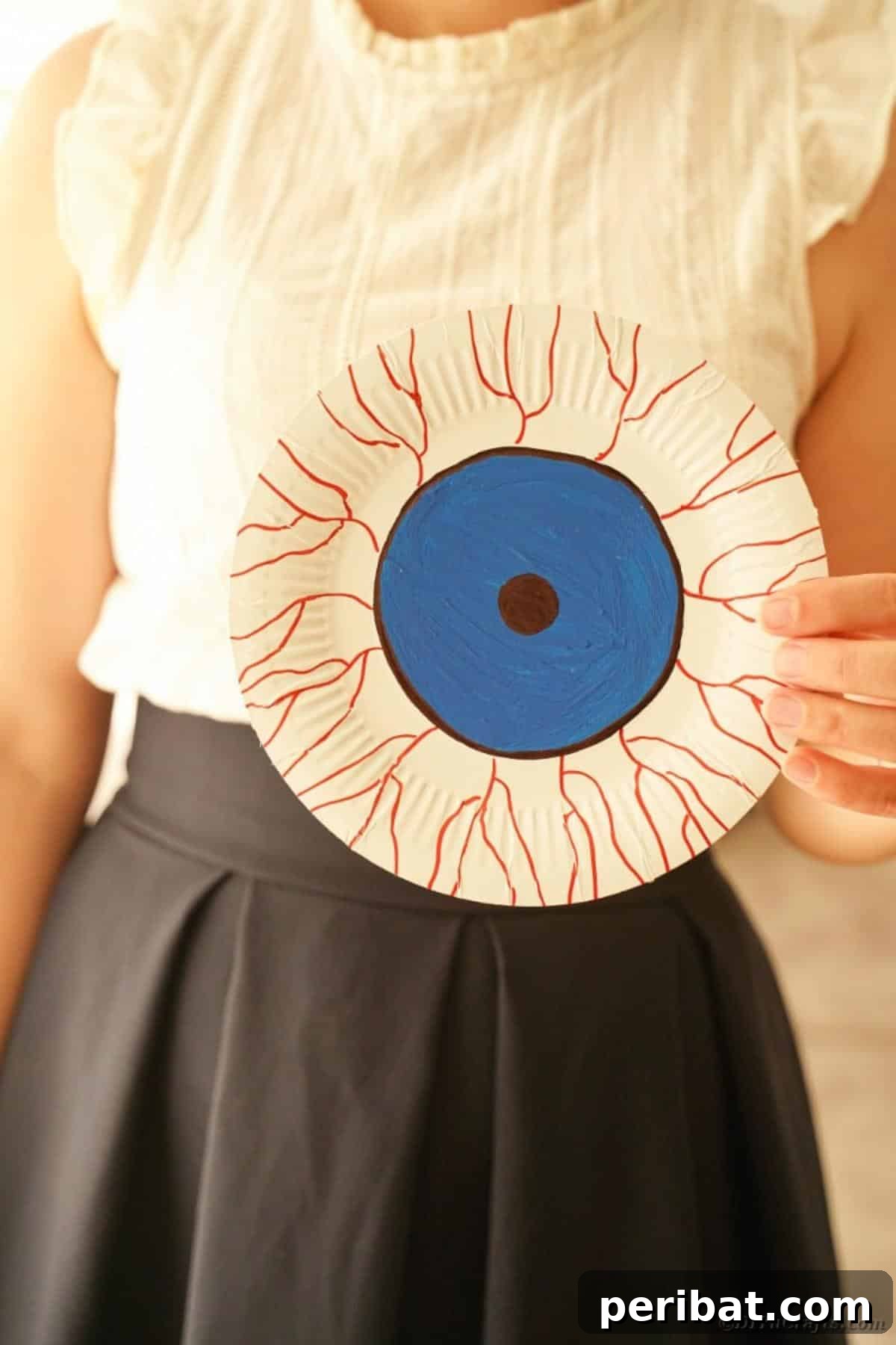 Paper Plate Bloodshot Eyeball Halloween Decoration