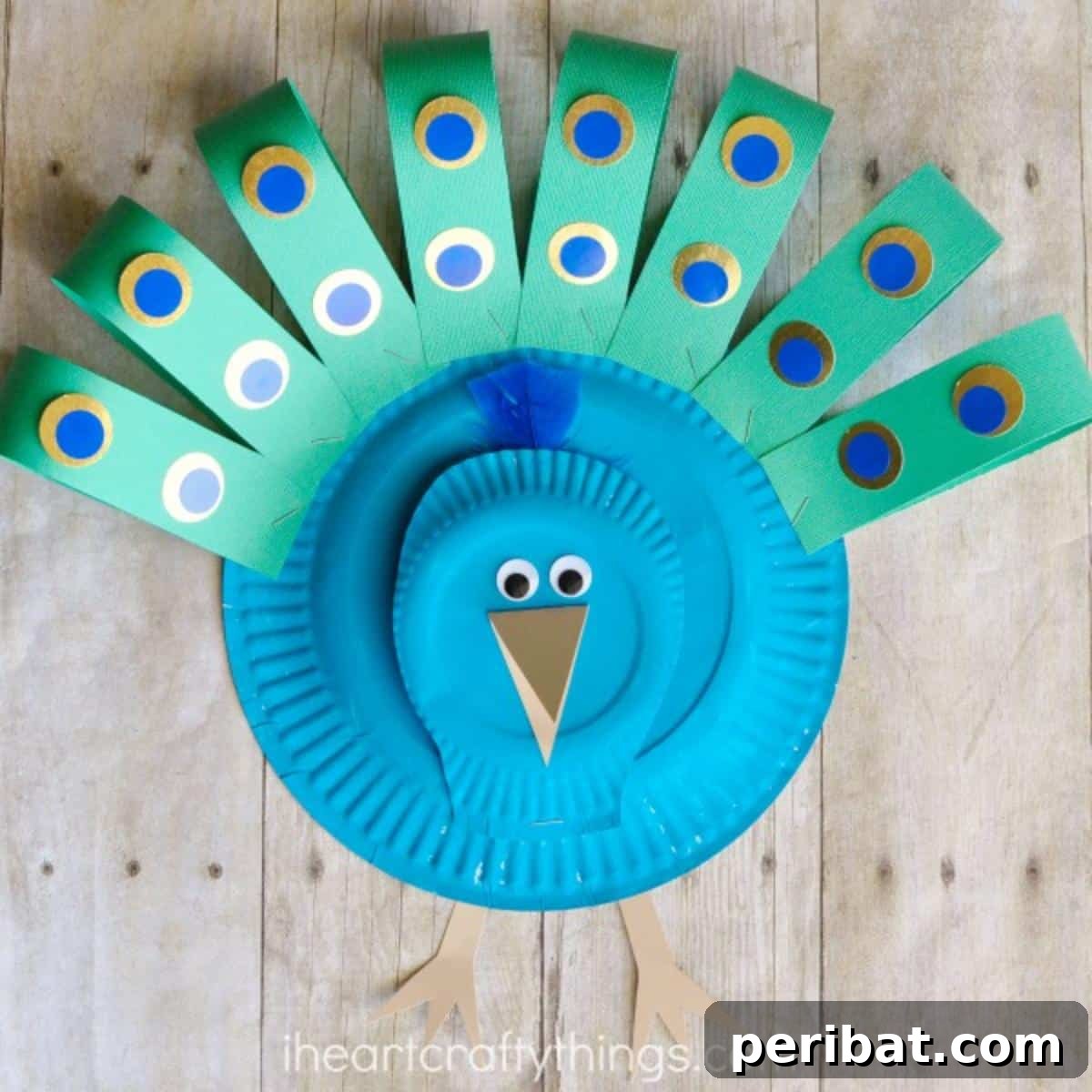 Gorgeous Paper Plate Peacock Craft