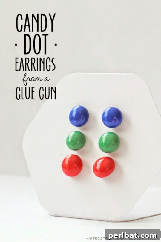 Simple hot glue candy dot earrings