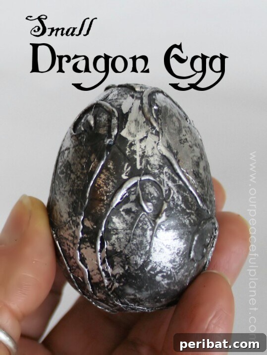 DIY dragon egg from plastic egg with hot glue