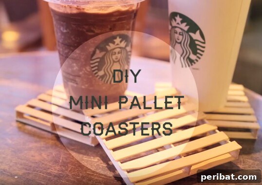 Mini-pallet drink coasters made from popsicle sticks