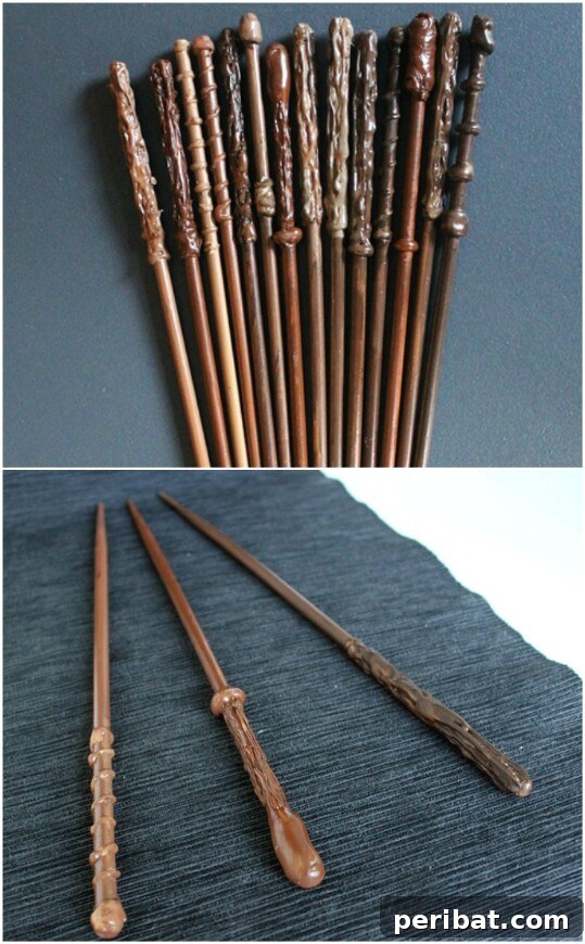 Homemade Harry Potter wand using chopsticks and hot glue