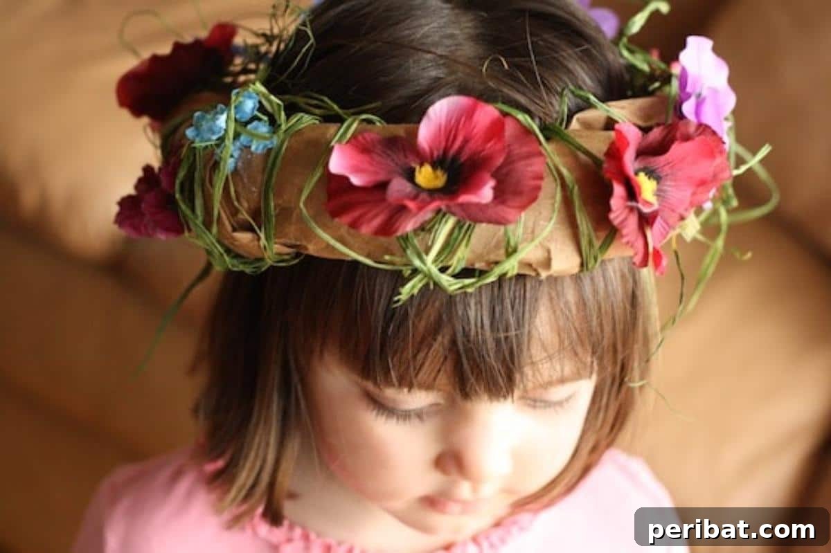 Paper Bag Masterpieces Made Effortless 16 A beautifully decorated paper bag tiara, sparkling with glitter and gems, perfect for a little princess.