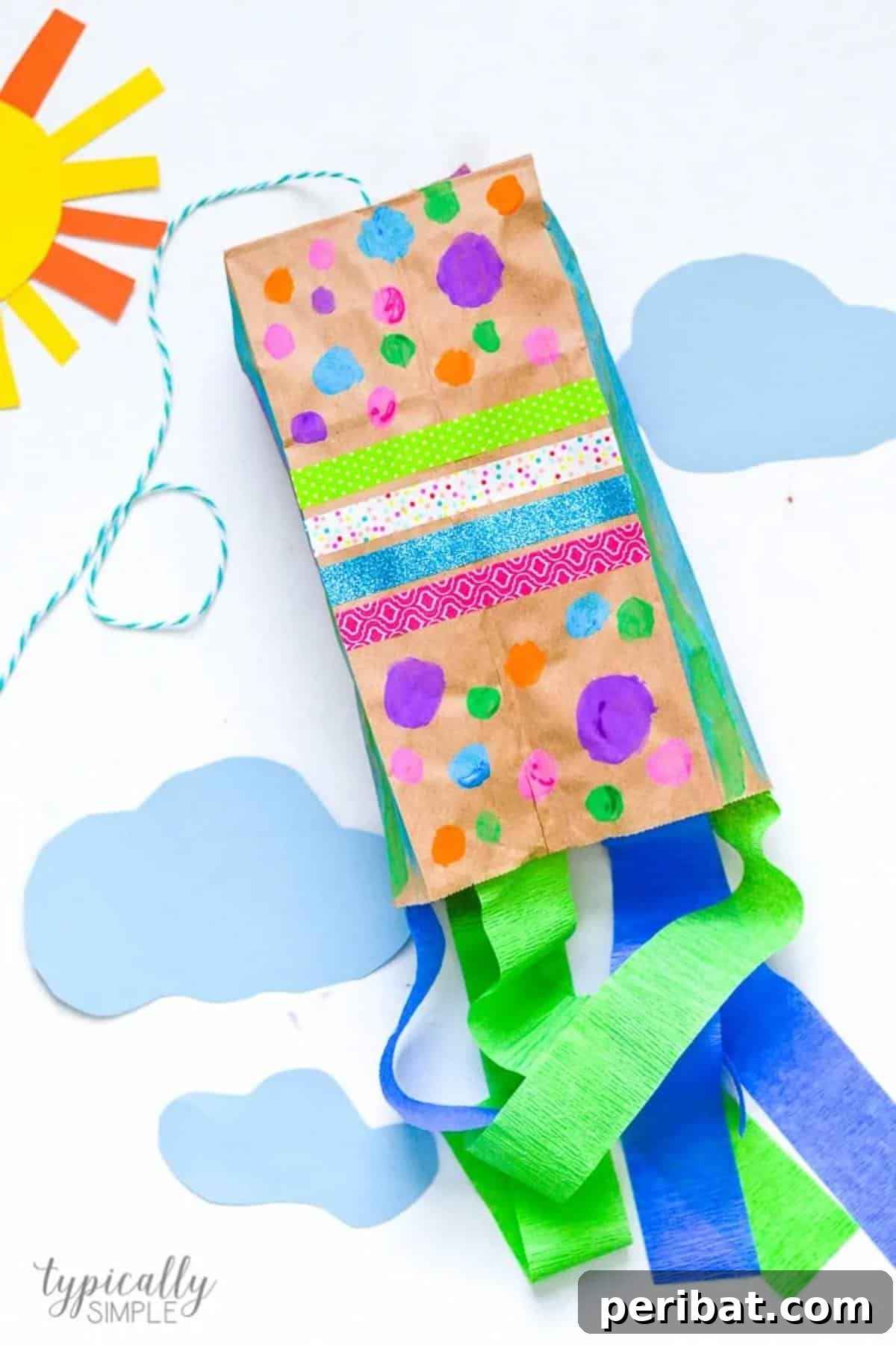 Paper Bag Masterpieces Made Effortless 23 A brightly colored paper bag kite, designed to soar gracefully in the wind.