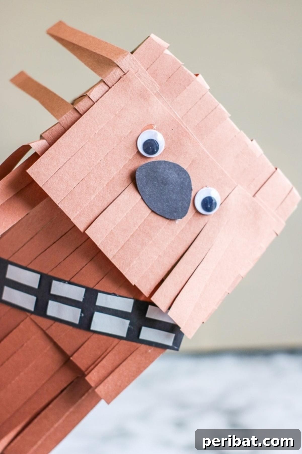 Paper Bag Masterpieces Made Effortless 6 A fun Wookie paper bag craft, resembling Chewbacca, a beloved Star Wars character.