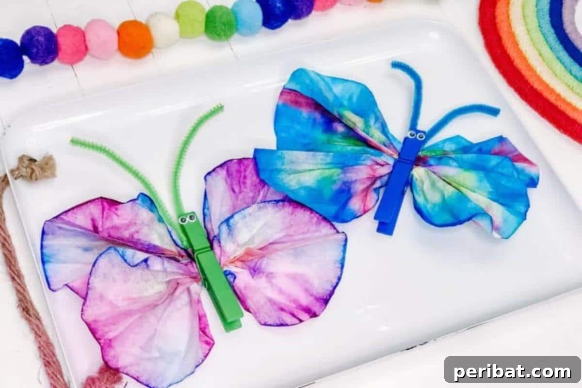 DIY Coffee Filter Butterflies With Googly Eyes