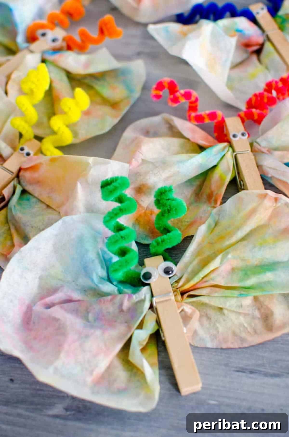 Colorful Coffee Filter Butterflies