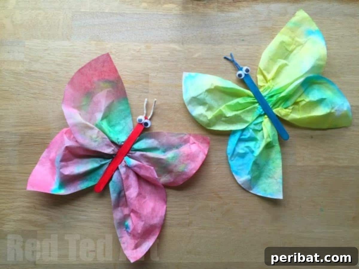 Coffee Filter Butterfly Crafts for Preschoolers