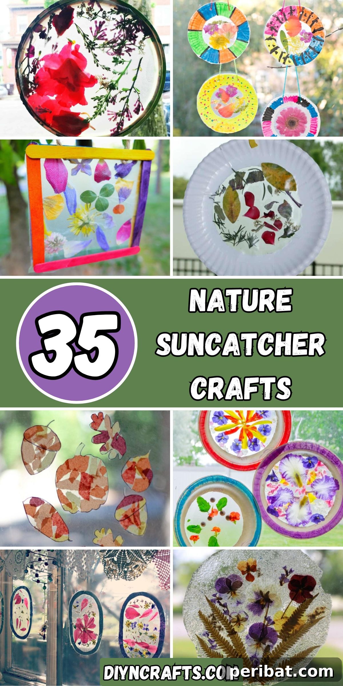 Crafting Nature's Radiance Suncatcher Projects 2 35 Nature Suncatcher Crafts collage.