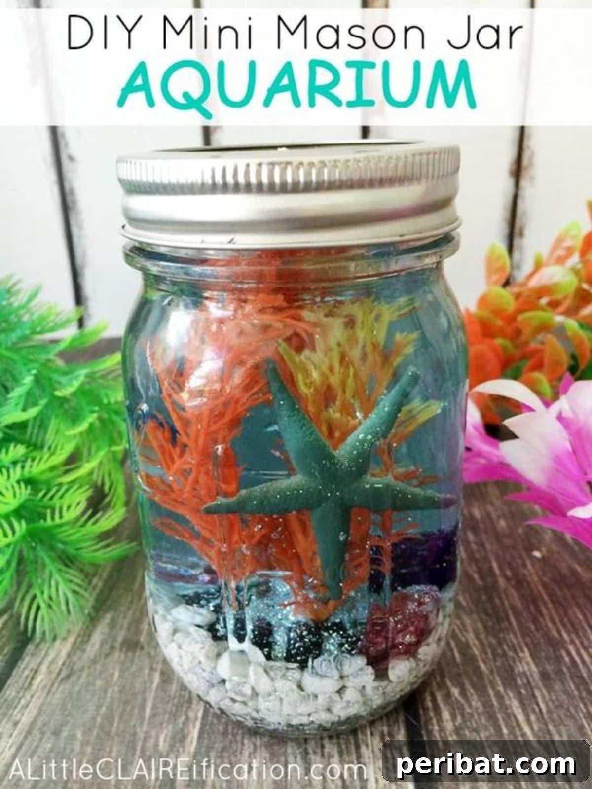 27 Charming Mason Jar Aquarium Projects 18 Mini Mason Jar Aquarium