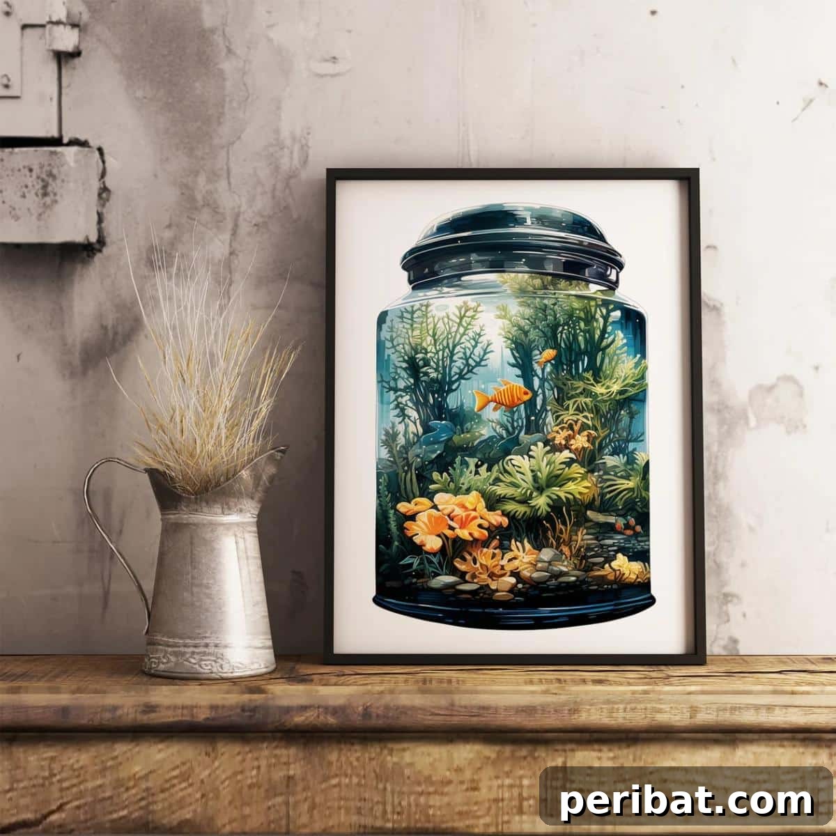 27 Charming Mason Jar Aquarium Projects 26 Watercolor Aquarium Jar Clip Art