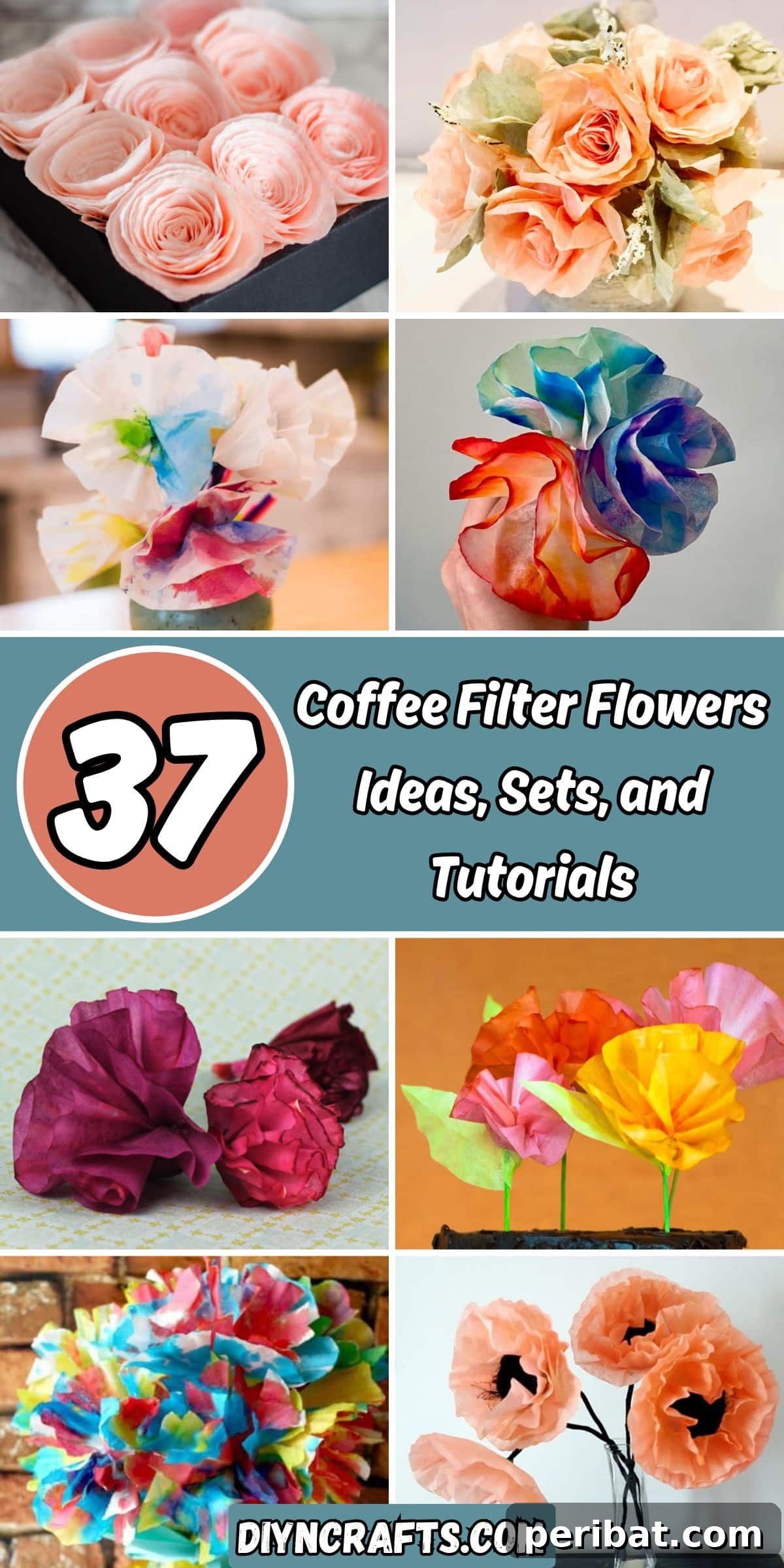 37 Unique Coffee Filter Flower Ideas, DIY Tutorials, and Craft Sets