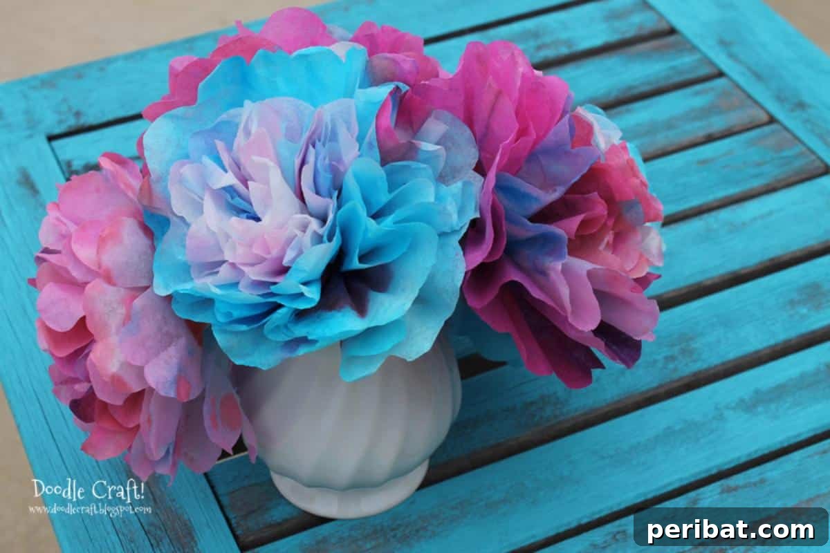 Large, Vibrant Coffee Filter Flowers for Valentine's Day and Spring