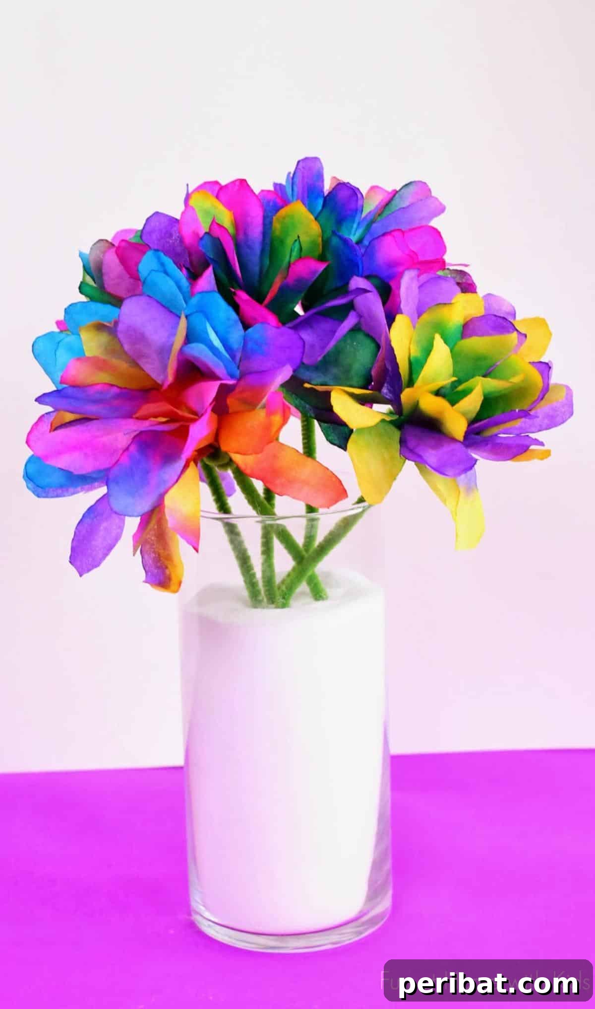 Radiant Vibrantly Colored Coffee Filter Flowers