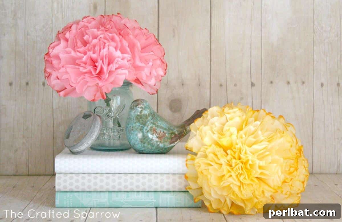 Elegant Coffee Filter Peonies for Home Decor